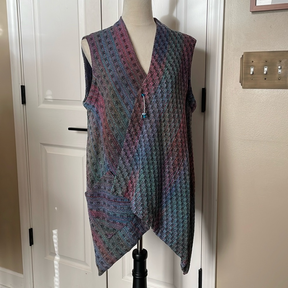 RARE Elizabeth B. Merrill Handwoven Boho‎ Lagenlook Tunic Vest